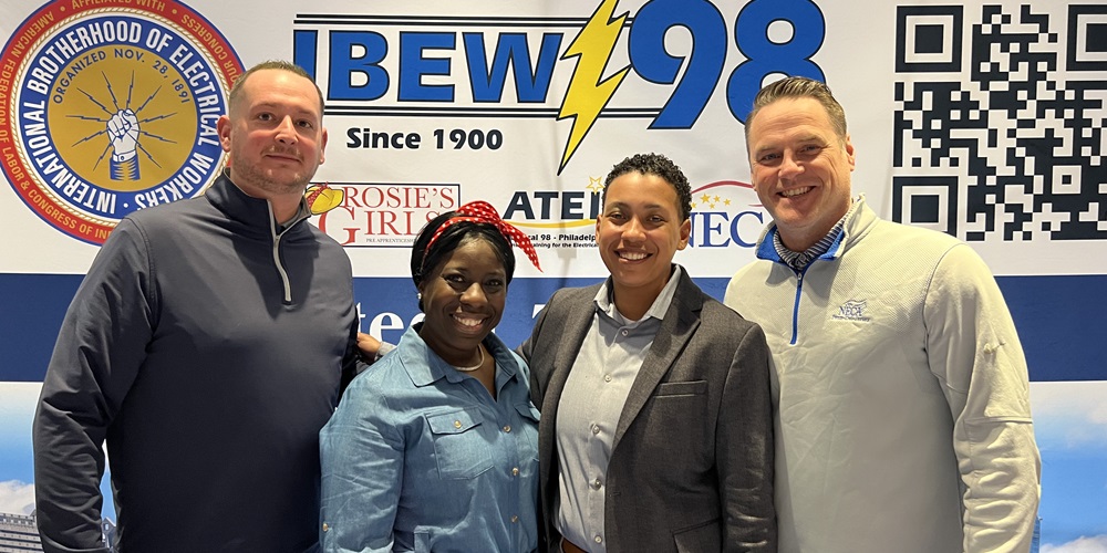 4 Representatives for Rosie’s Girls, a pre-apprenticeship program aimed at attracting women to the electrical industry. Photo provided by IBEW 98.