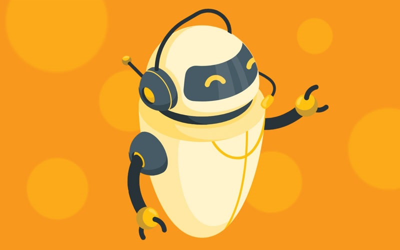 A robot wearing a headset. SHUTTERSTOCK / BUSYFINGIE