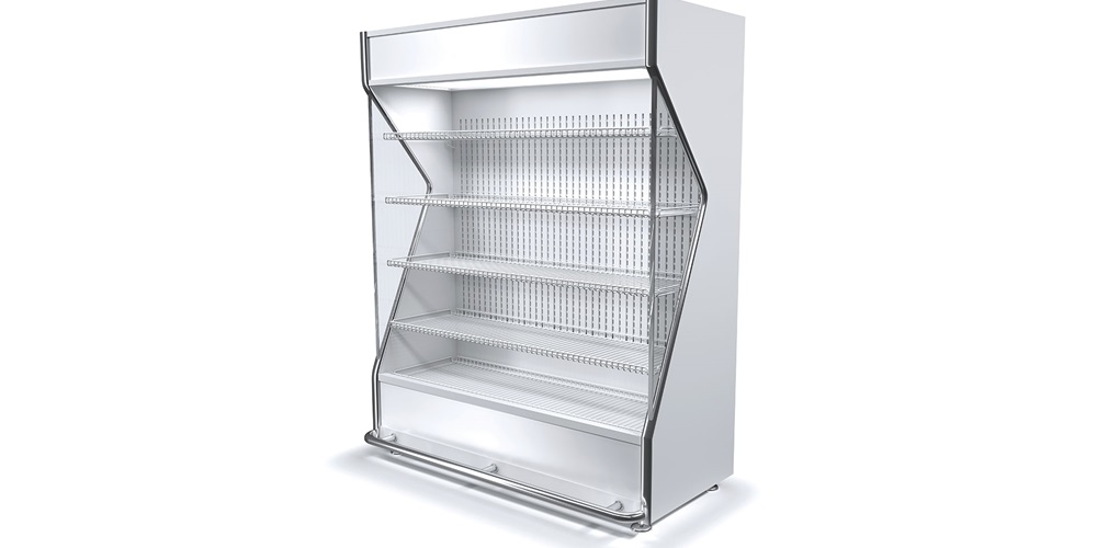 Gray refrigerated case. Image by Shutterstock / Refrigerated Case.