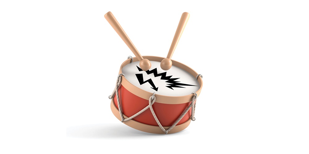 Illustration of a drum and drumsticks. Image by Shutterstock / Technicsorn Stocker / Shoaib_Mughal.