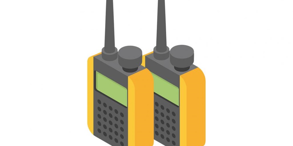 Illustration of two yellow hand radios. Image by Shutterstock / RVector.