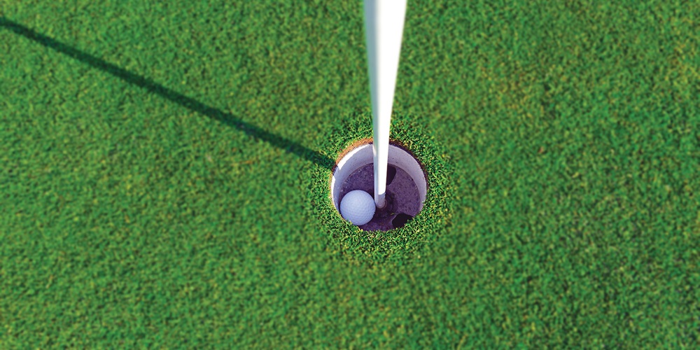 Golf ball in a hole on a golf course. Image by Shutterstock / nyker.