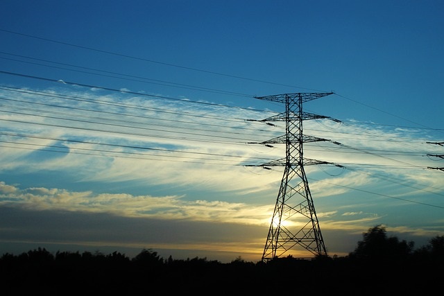 Transmission Tower against a sunset