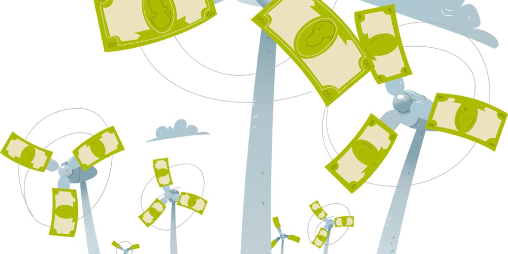 Wind farm windmill green energy money economic