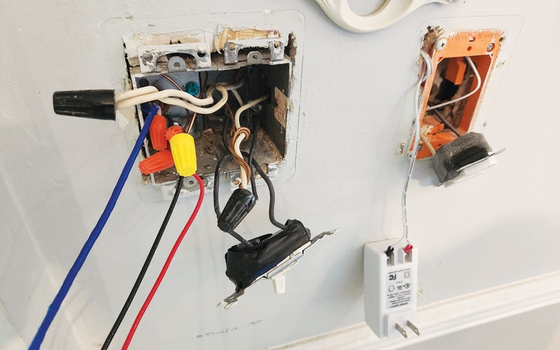 Photo of a disassembled outlet