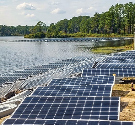 Powering the Army: Womack Electric Co. Inc. improves sustainability and power reliability with floating solar at Camp Mackall