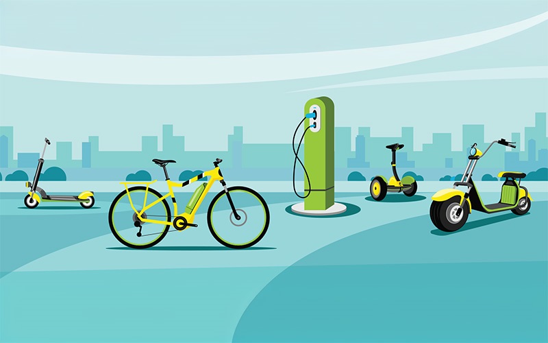 ebikes and scooter with charger