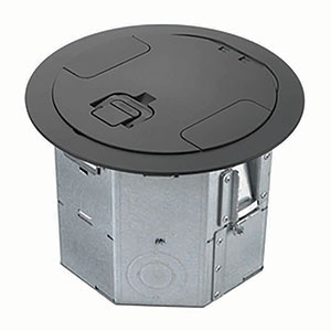 Hubbell’s 4-gang RAFB series Round Floor Box