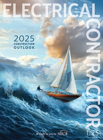 cover of Electrical Contractor, January 2025: 2025 Construction Outlook